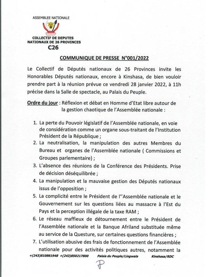 Communiqué Députés