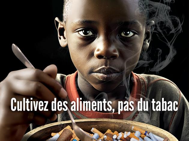 Image de l'OMS pour illustrer le thème cultivons les aliments pas du tabac 