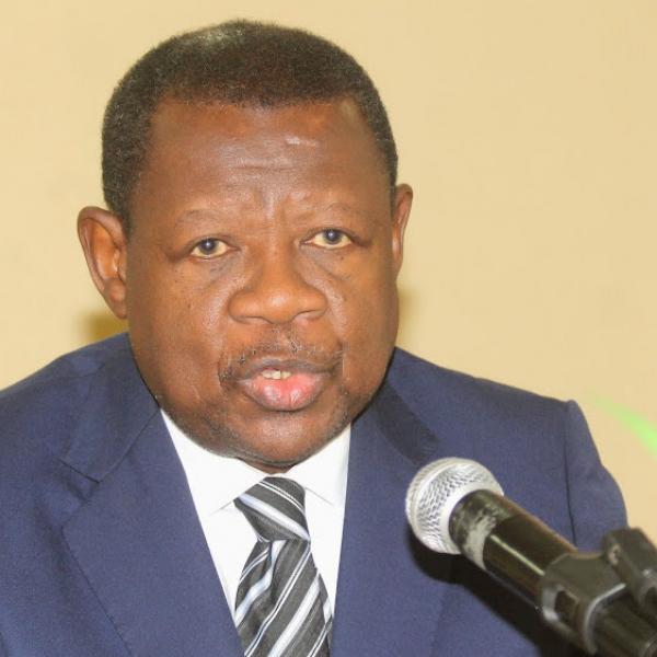 Le président du regroupement politique Convention des congolais unis (CCU), Lambert Mende Omalanga 
