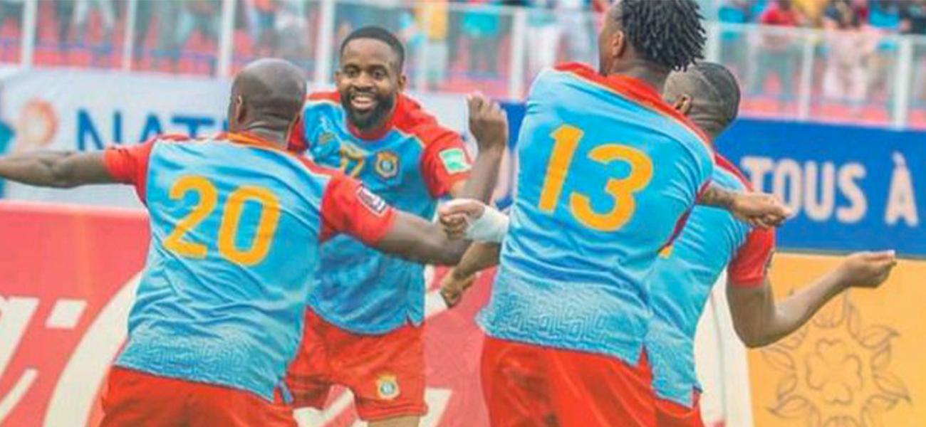 Les joueurs de Léopard en pleine célébration du but