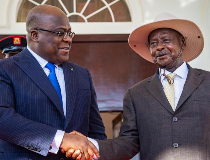 Image illustrative de Félix Tshisekedi et Yoweri Museveni en Ouganda. 