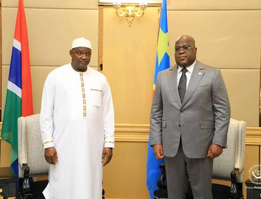 Félix Tshisekedi et Adama Barrow à Kinshasa