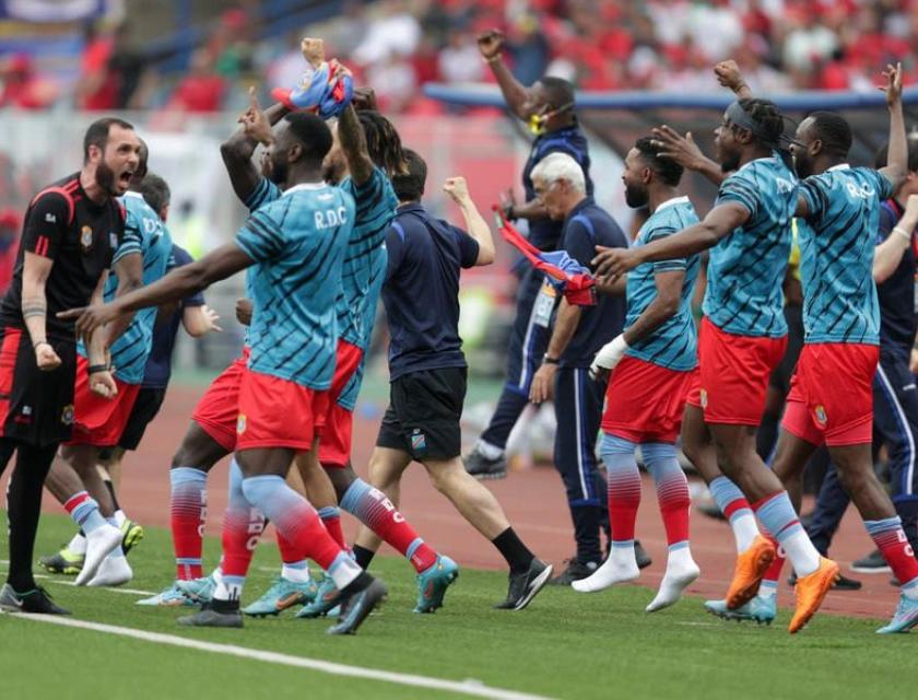 Équipe de la RDC lors du match aller des barrages de la Coupe du monde Qatar 2022