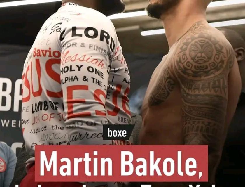 Martin Bakole vs Tony Yoka lors de la séance de la pesée à Paris