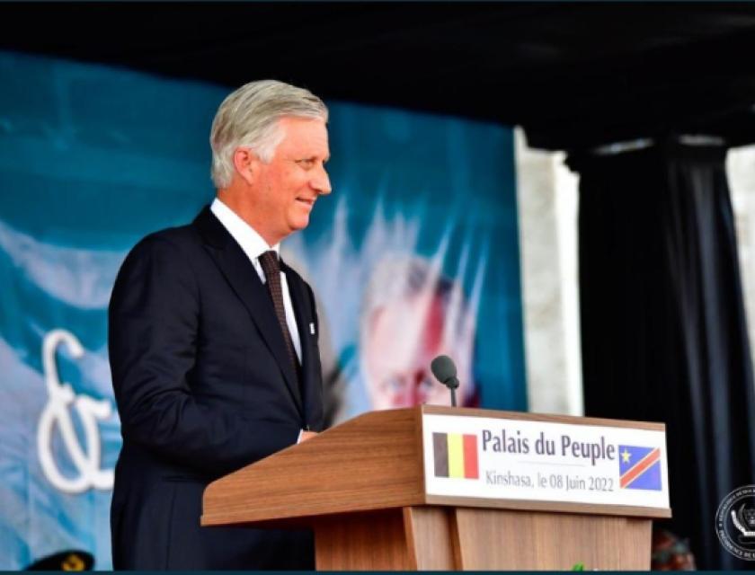 roi Philippe au siège du Parlement à Kinshasa 