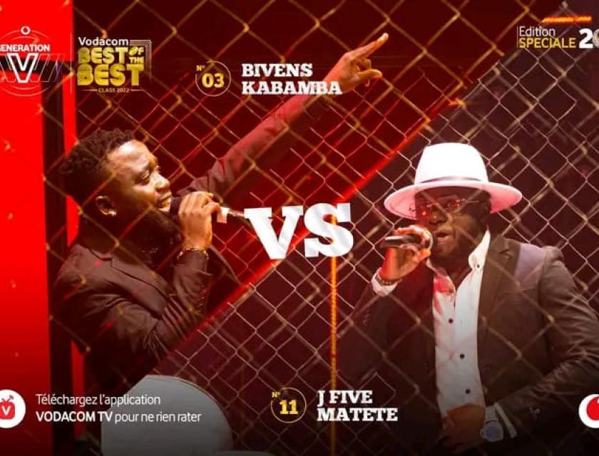 Bivens Kabamba et J Five Matete , lors de la quatrième prestation Vodacom Best of the Best édition 2022.