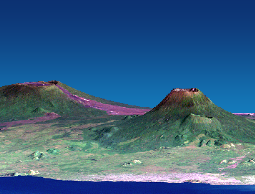 Le volcan Niragongo et Nyamulagira