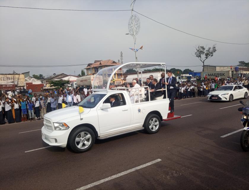 Arrivée du pape François en République démocratique du Congo.