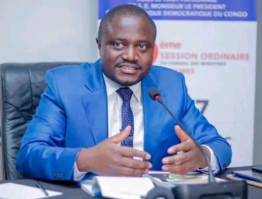 Le ministre de l'ESU, Muhindo Nzangi Butondo.  Photo de la cellule de communication du ministre du ministère. 