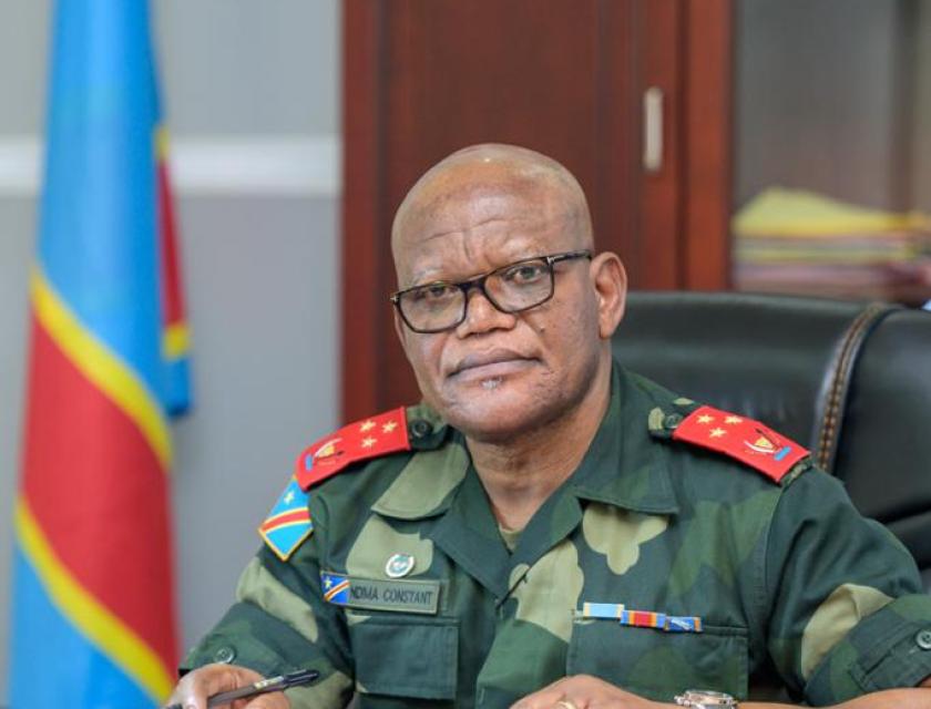 Nord-Kivu, gouverneur militaire le Lieutenant-Général NDIMA Constant,photo by ministère de la communication & médias, 2021.