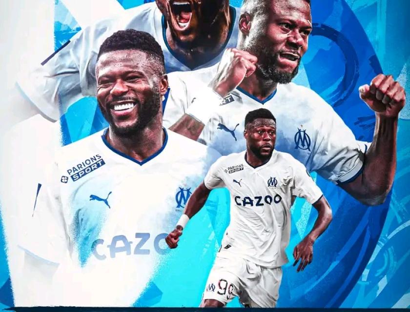Affiche d'hommage de l'Olympique de Marseille réservé au défenseur congolais, Chancel Mbemba. 