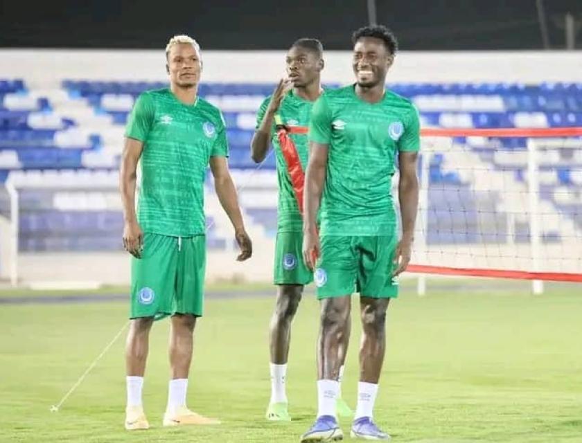 Glody Lilepo, international congolais pendant l'entraînement de son club Al Hilal omdurman du Soudan 