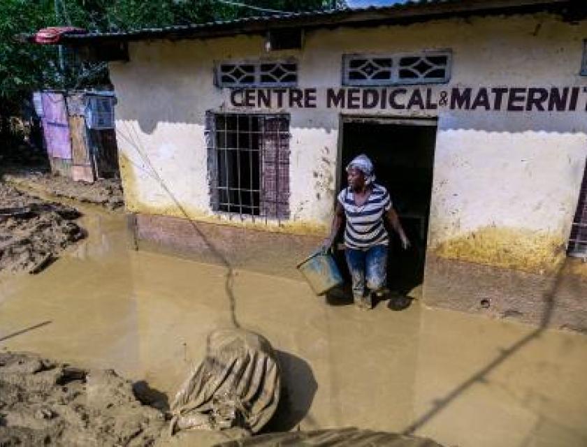 Quartier Mososo innondé après les pluies duliviennes qui sont abbatues sur la ville de Kinshasa