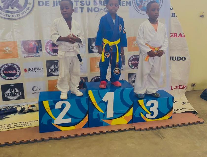 «Open de JJB», les gagnants de la catégorie « kid 2», 30 juin 2023 au Shark club de Kinshasa 
