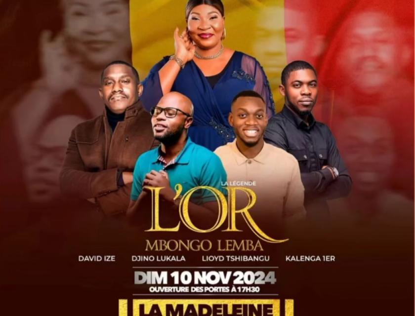 Affiche concert sr l'Or Mbongo à la Madeleine. 