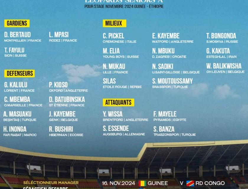 Liste officielle Léopards Seniors A
