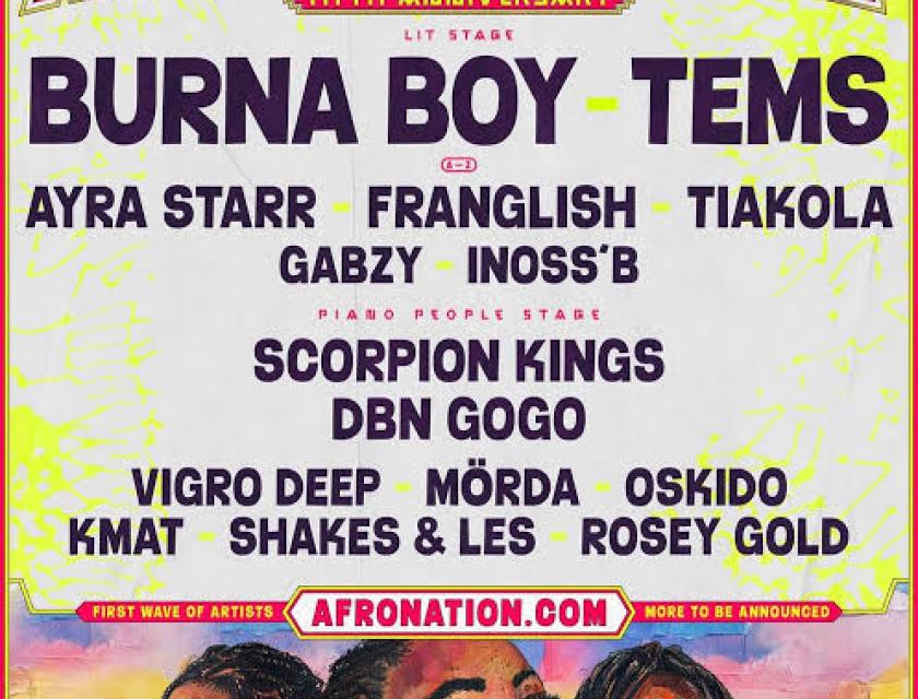 Affiche du festival Afro nation, édition 2025