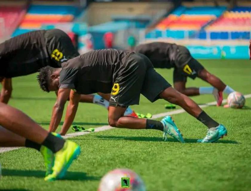 Les joueurs de l'AS V.Club en plein entrainement au Stade de Martyr de Kinshasa