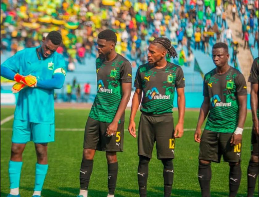 L'equipe de V.Club avant un match au stade Tata Raphael 