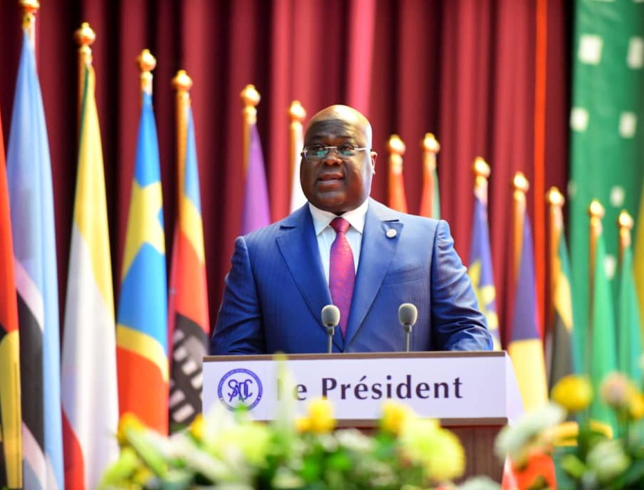 Félix TSHISEKEDI, Président Congolais, prenant la parole à la SADC