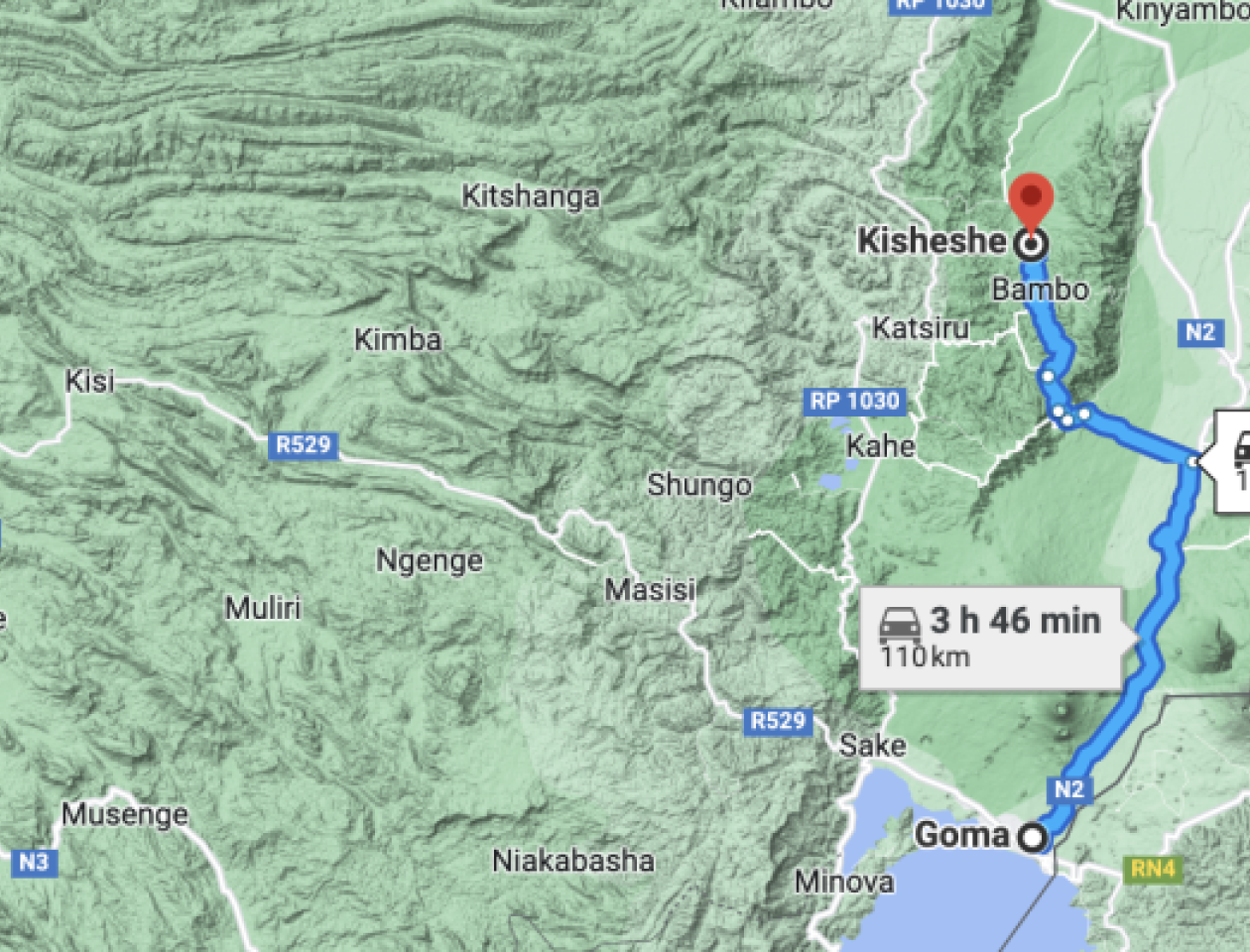 Carte de kishishe sur Google maps 