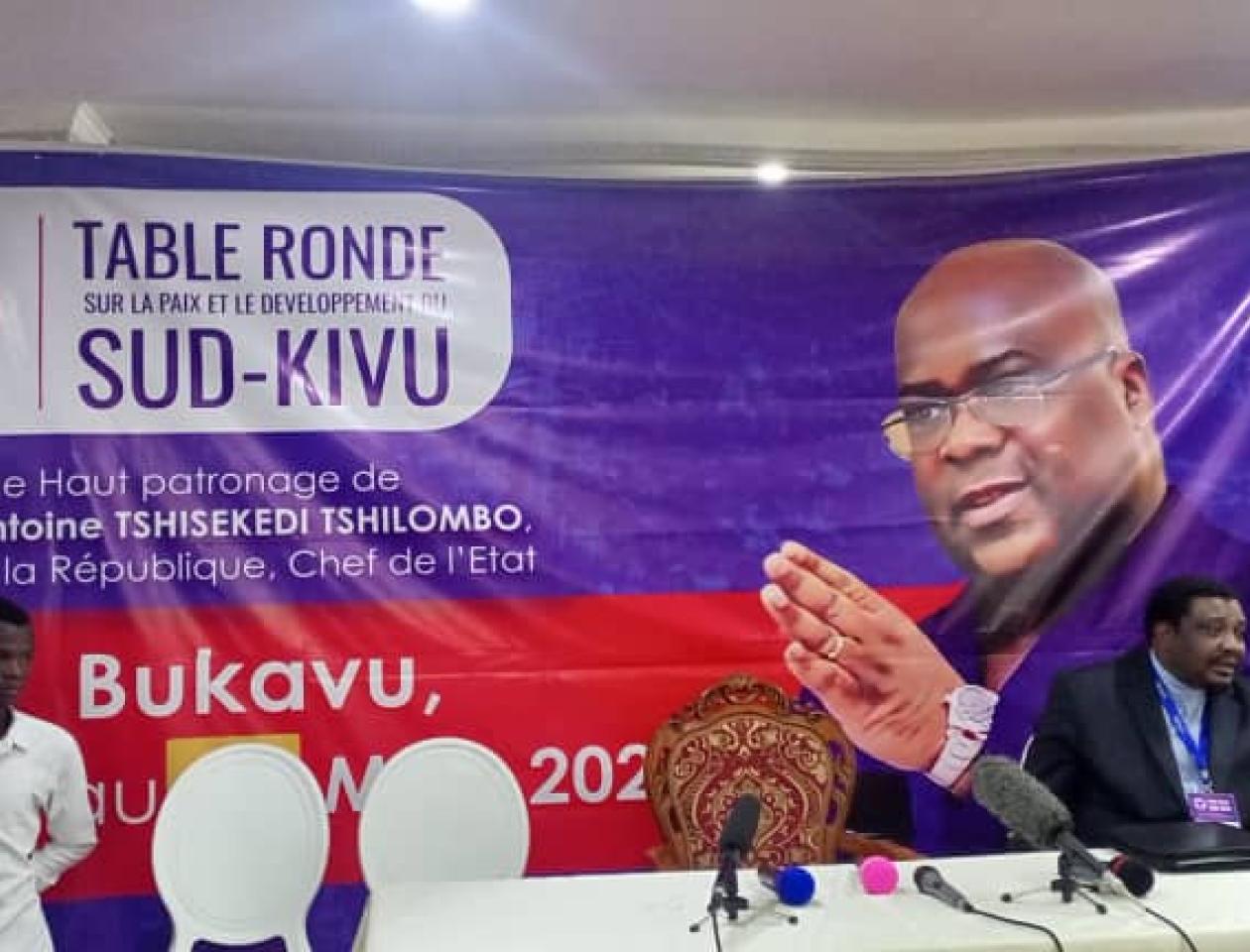 Affiche annonçant la table ronde sur la paix et le développement à Bukavu