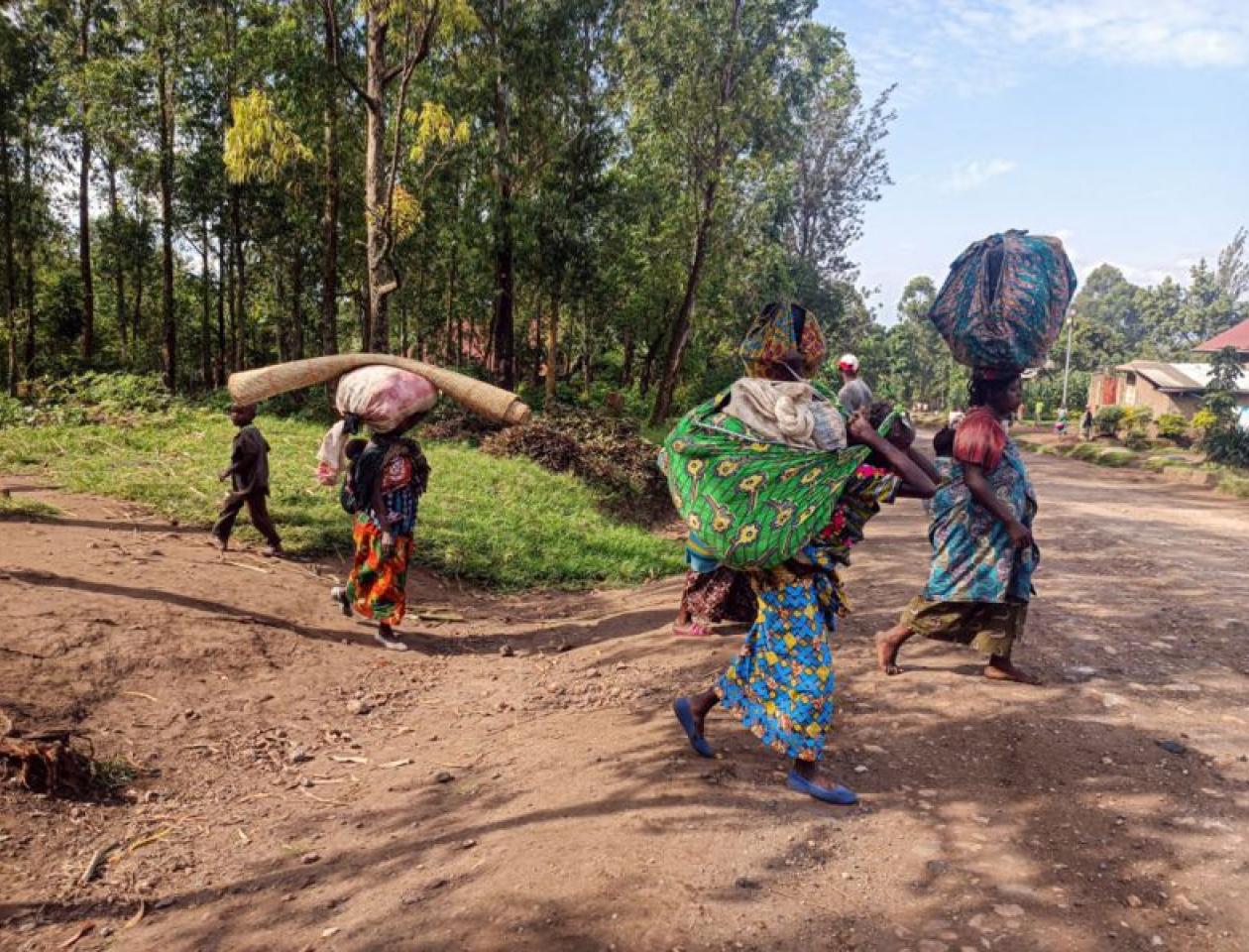 Des réfugiés congolais, fuyant les combats entre les rebelles du M23 et les forces gouvernementales 
