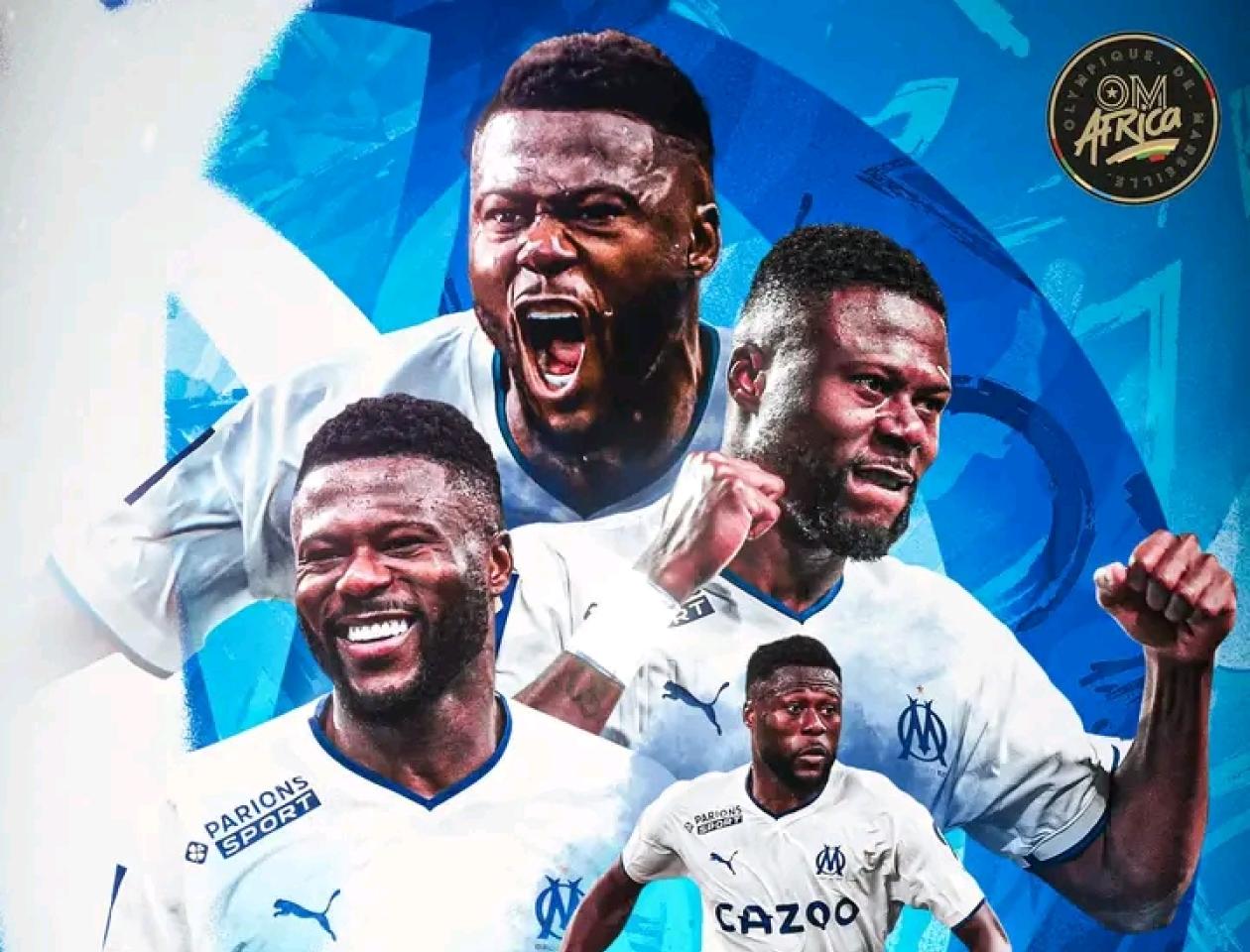 Affiche d'hommage de l'Olympique de Marseille réservé au défenseur congolais, Chancel Mbemba. 
