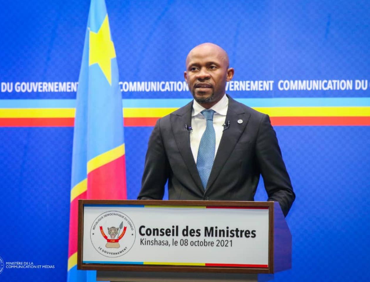 Kinshasa, Patrick MUYAYA lors du conseil des ministres en 2021.