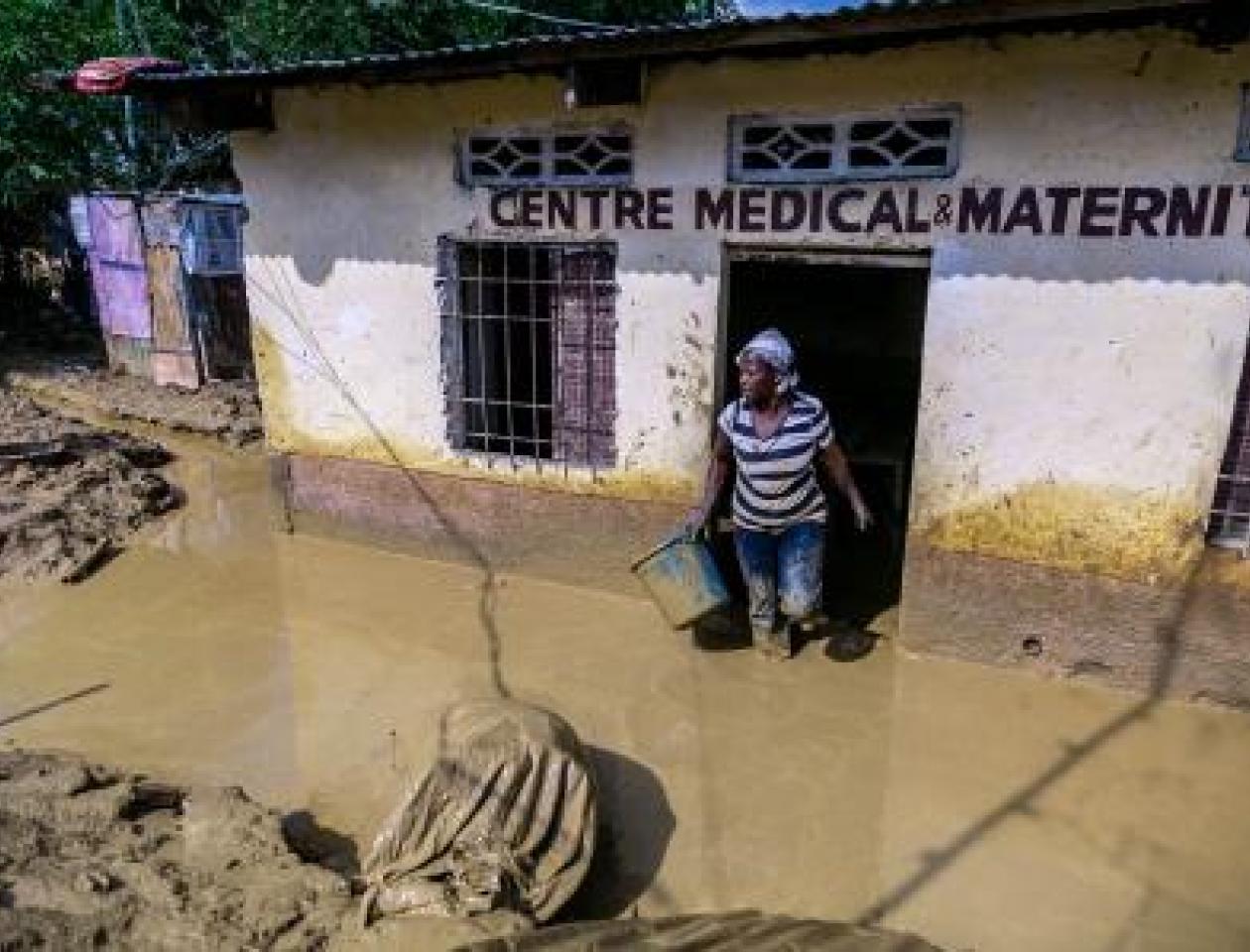 Quartier Mososo innondé après les pluies duliviennes qui sont abbatues sur la ville de Kinshasa