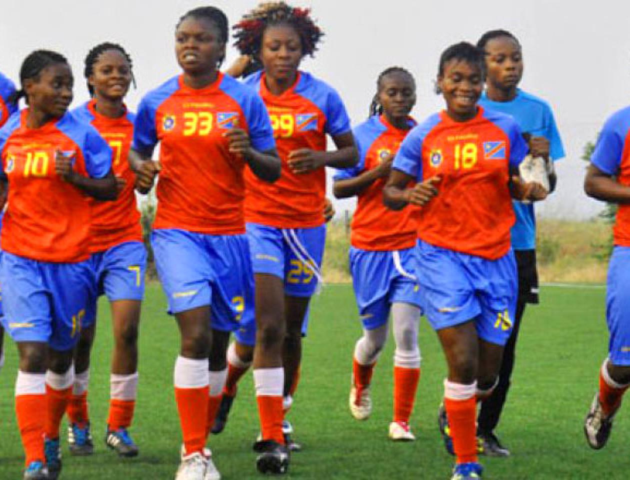 Les Léopard dames lors d'une séance d'entraînement à Kinshasa. 