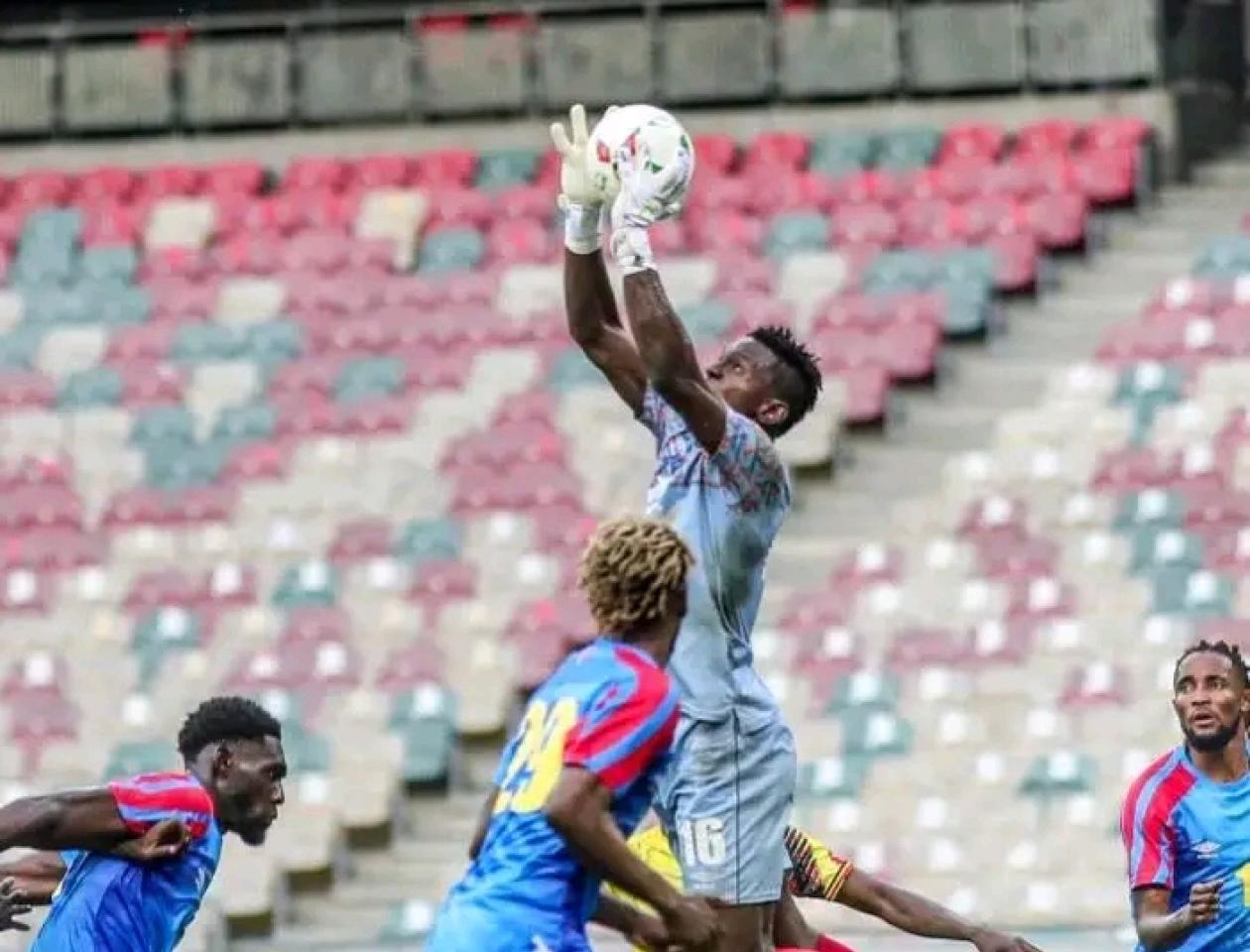 Photo illustrant, Siadi Baggio gardien de l'équipe Nationale congolaise lors du match amical face à l'Ouganda le 15 juin 2023