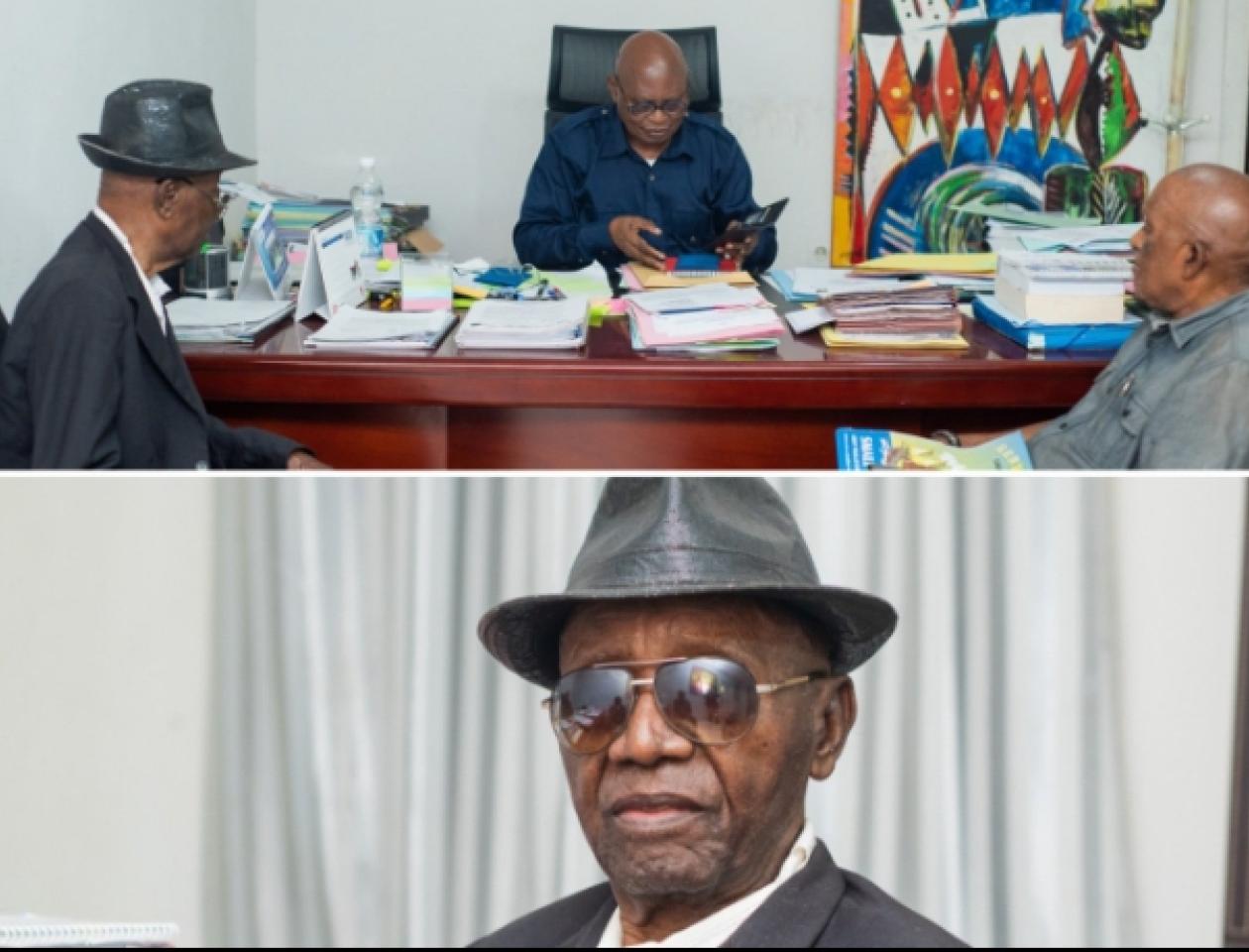 Jeannot Bombenga, reçu jeudi 13 juillet par le Directeur du cabinet du ministère de la Culture, Arts et Patrimoine de la RDC. Photo du ministère.  