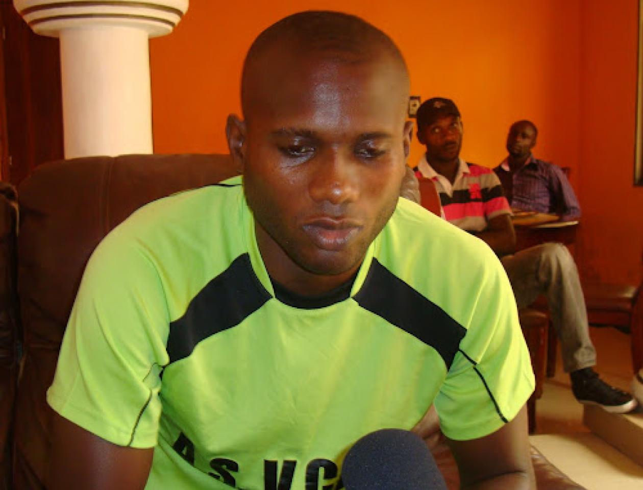 Blaise Lelo Mbele sous le maillot de l'AS V Club de Kinshasa, 08 août 2015,Ph.radio okapi 