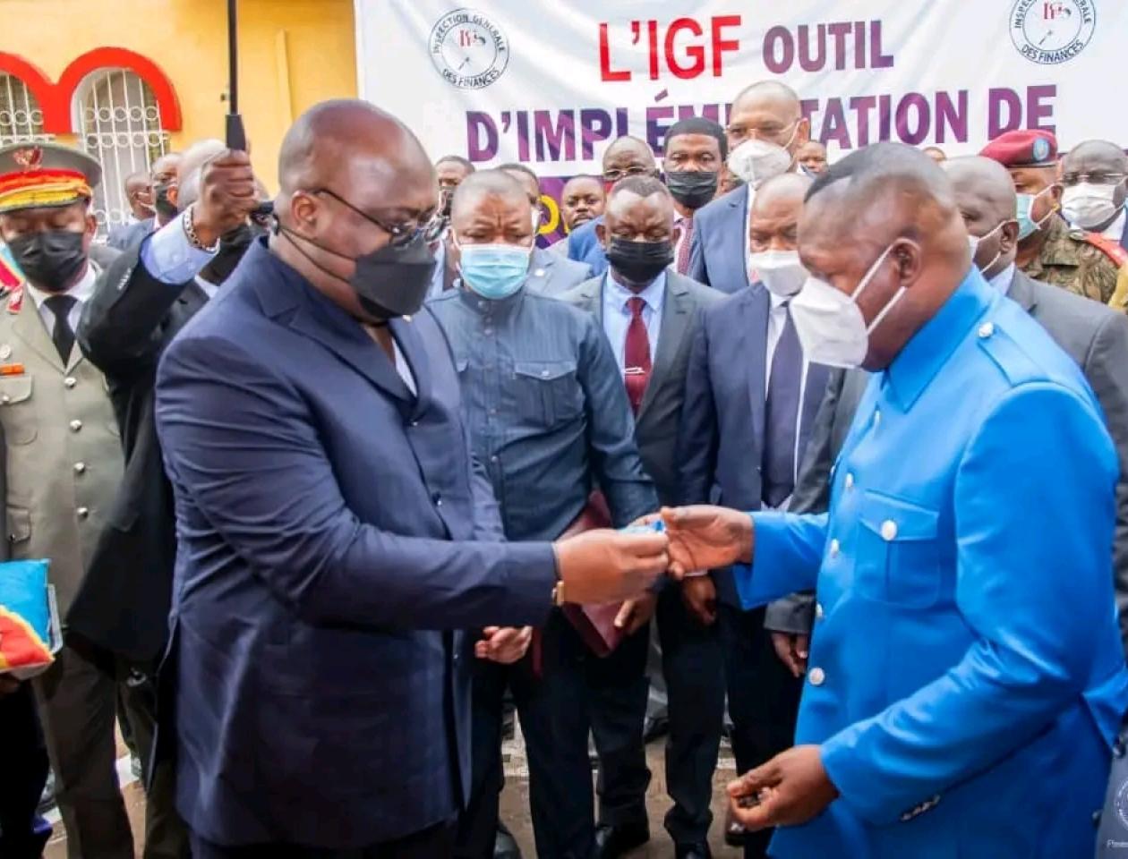 Le Président Félix Tshisekedi et l'Inspecteur Général de l'IGF, Jules Alingete 