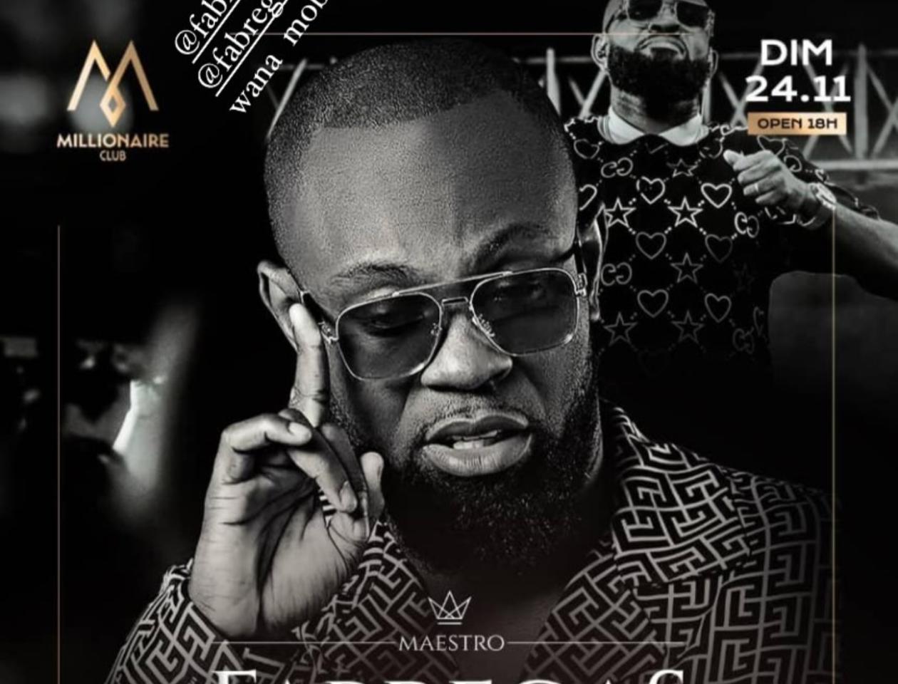Affiche du concert de Fabregas Maestro au Millionnaire Club
