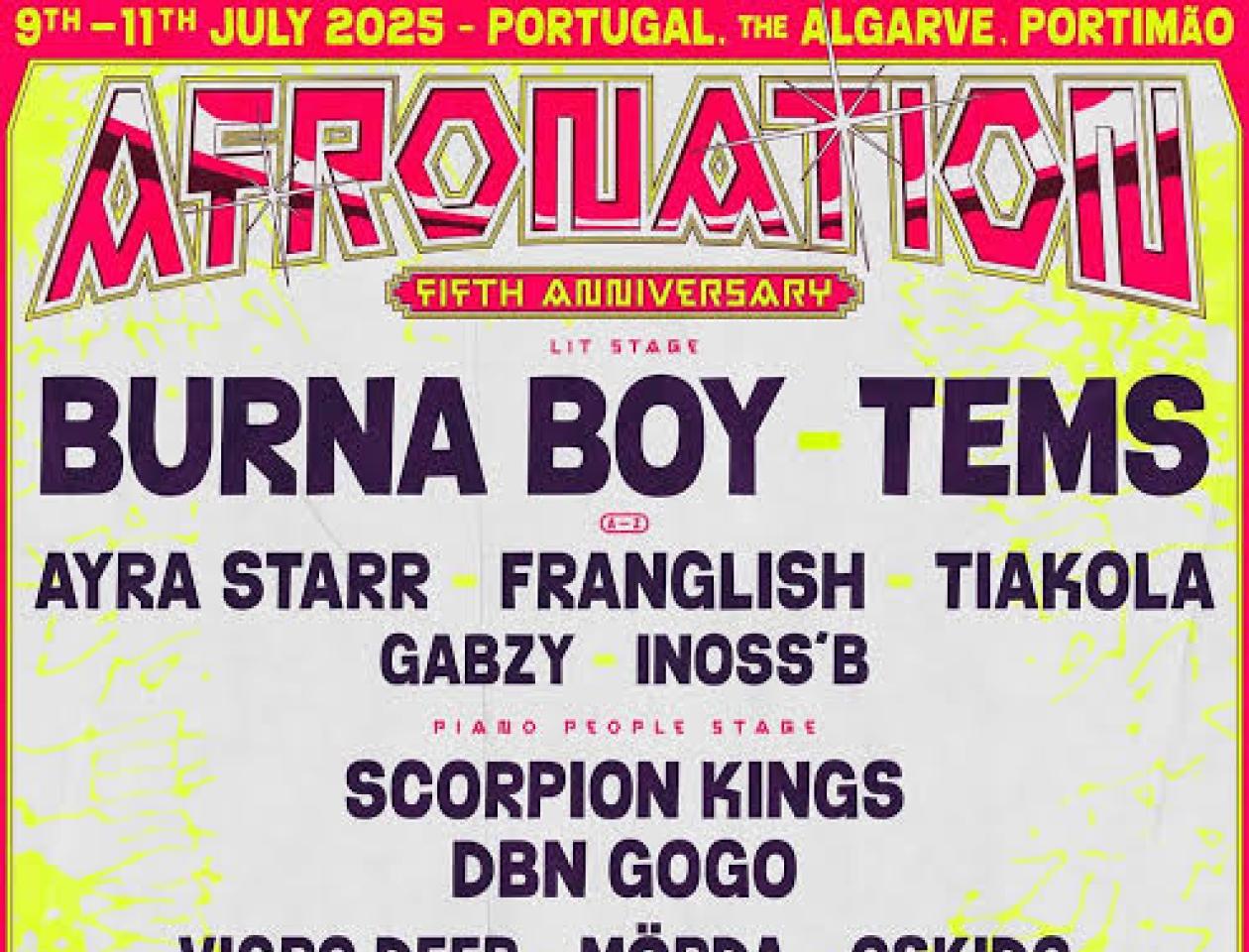 Affiche du festival Afro nation, édition 2025