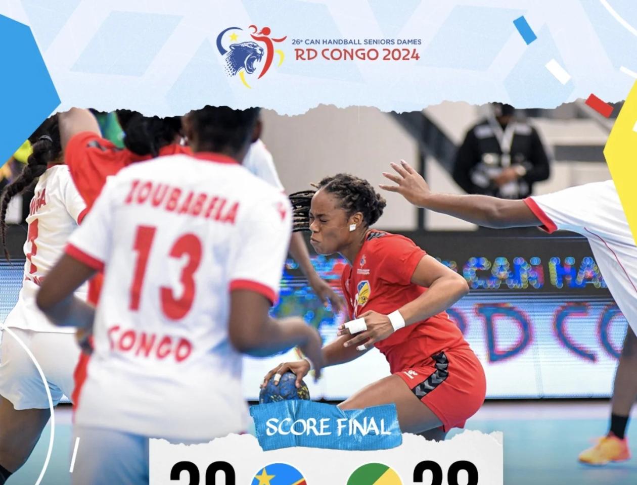 Score final du match opposant la RDC au Congo-Brazzaville à la CAN Handball 2024