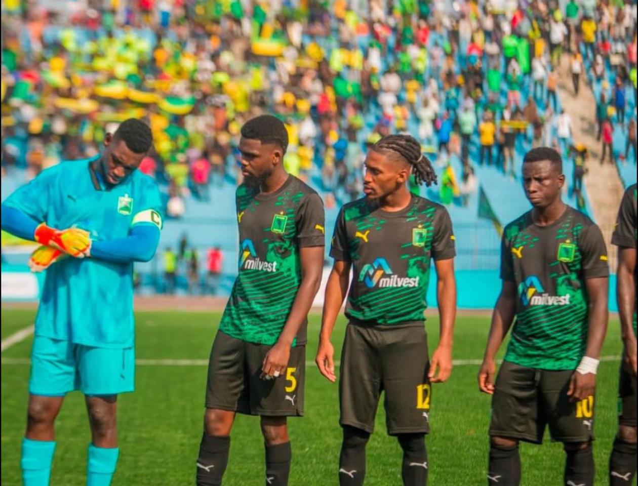 L'equipe de V.Club avant un match au stade Tata Raphael 